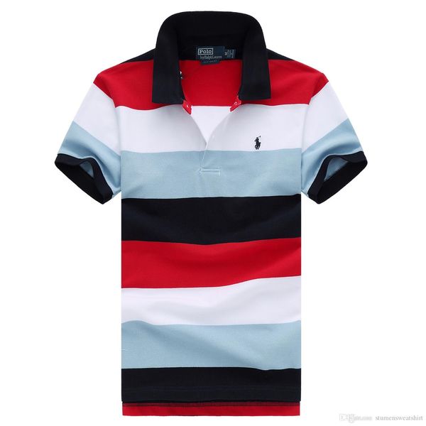 

ральф мужчины рубашки поло lauren высокие пользовательские моды футболки три цвета в полоску сшивание европейского американского качества по, White;black
