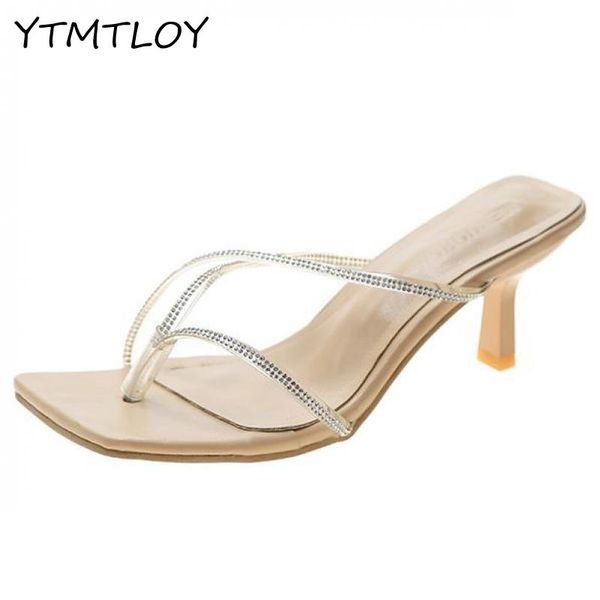 

pink beige black print strappy mule heels sandals slippers high heels flip flops square toe slides party shoes new zapatos retro