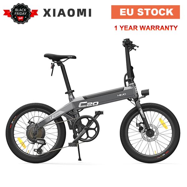 

eu stock] himo c20 electric bicycle 250w motor ebike 25km/h e bike 80km mileage outdoor electric bike 20 inch tire for xiaomi, Silver;blue