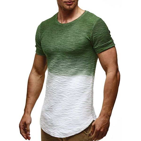 

Mens Summer Designer Colorblock Homme Tshirt Slim Crew Neck Short Sleeve Men Clothing Casual Bresthable Tees