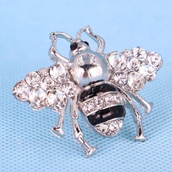 

retro fashion silver tone badge brooches crystal enamel bee brooches women men suit lapel pins accessories jewelry, Gray