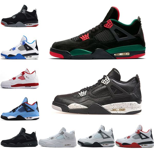 

2019 4 4s men basketball shoes black pizzeria bred cactus jack cavs oreo royalty toro-bravo mens gym outdoor sport sneakers 7-13