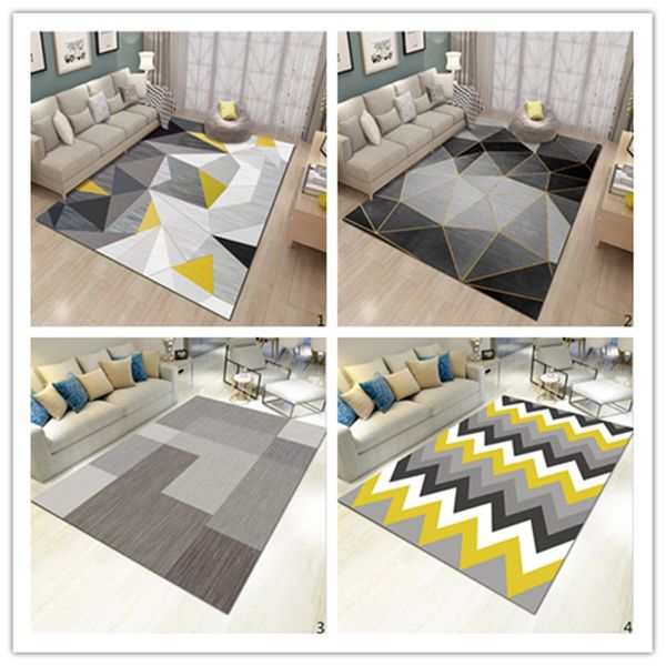 

european classical fashion creative minimalist style bedroom bed side home printing carpet rectangle modern geometric sofa coffeetable mat