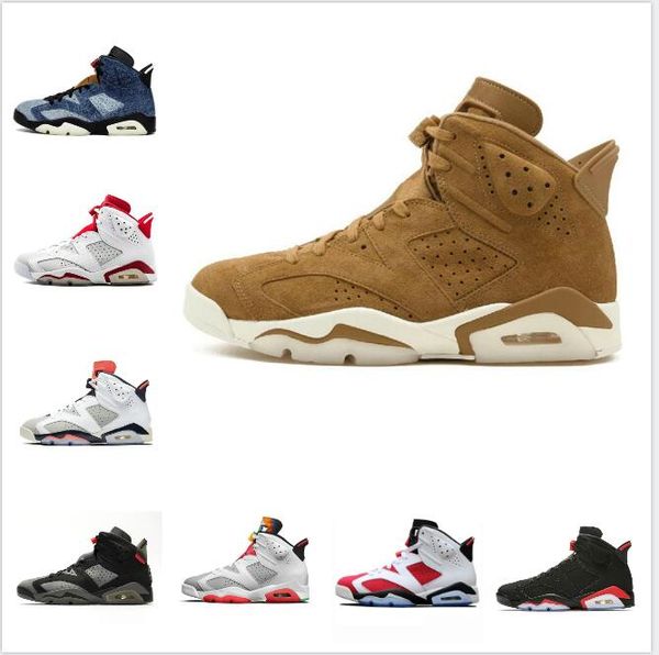 

infrared bred 6 6s mens basketball shoes travis scotts washed nakeskin jordan retro denim varsity red jack black cat sports sneakers