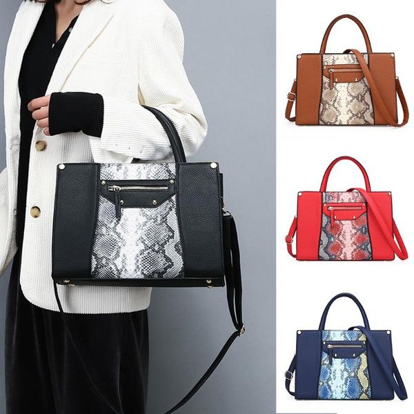 

2019 new fashion serpentine leather bag casual wild bag small square shoulder messenger ladies snake print crossbody bags