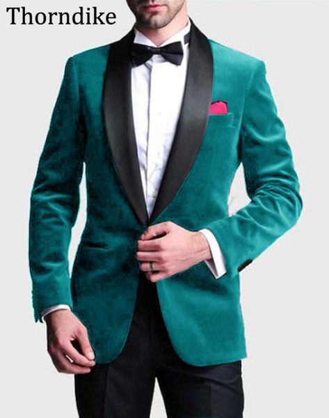 

thorndike men thin business blazers sets groomsman suit jacket+pants 2 pieces slim sets shawl lapel wedding party suit 2020, White;black