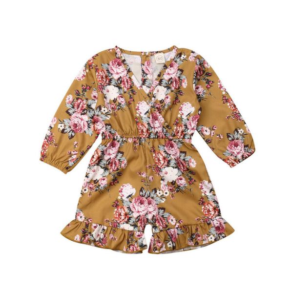 

цветок малышей baby girl romper с длинным рукавом новорожденный девочка ромпер комбинезон весна осень детская одежда, Blue