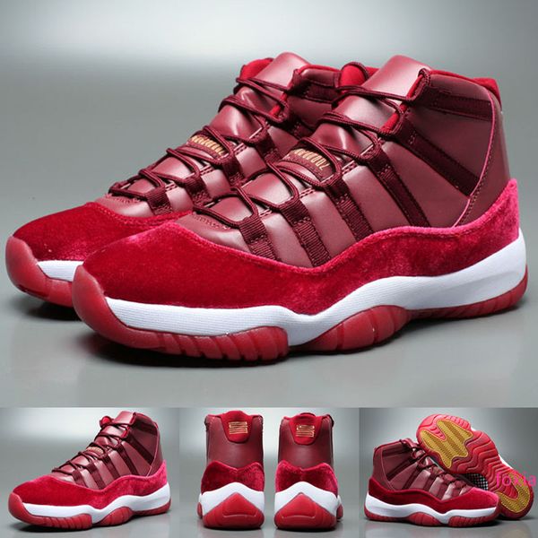 

новый 11 velvet наследница night maroon мужчины женщины баскетбол обувь вино красные 11s velvet наследница спорта кроссовки высокого качеств