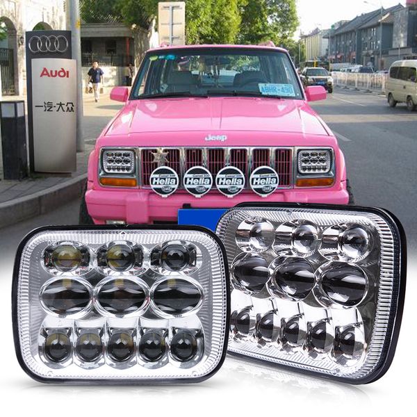 

5x7 7x6 inch rectangular sealed beam led headlight with drl for wrangler yj cherokee xj h6014 h6052 h6054 led 1 pair