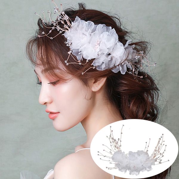 

beautiful bridal headdress hair clip gauze flower hairpin women bride bridesmaid hair accessories for wedding party