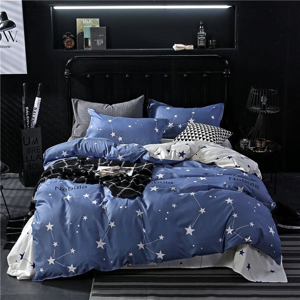 

blue star 3/4pcs bedding sets boys kids fashion duvet cover bed sheets pillowcases twin  king comforter cover bedclothes