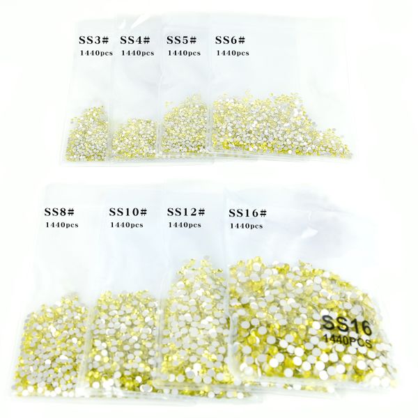 

1440pcs super glitter ss3-ss16 crystal flat back non ix nail art rhinestone 3d glass nail art decorations mix rhinestones 05, Silver;gold