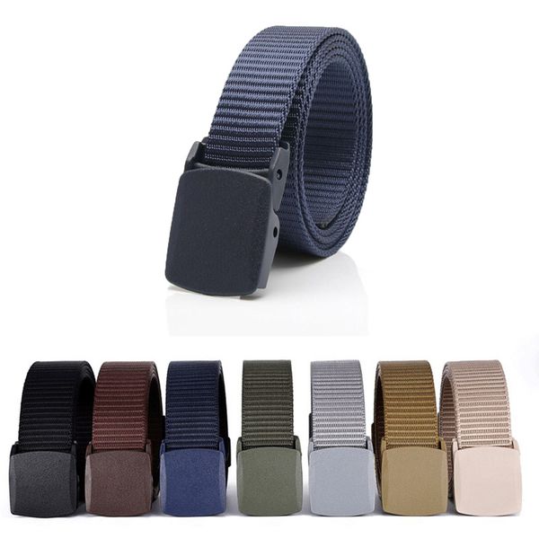 

men women outdoor canvas belt hiking camping safety waist support hunting sports wearable breathable tactical army belt, Black;gray