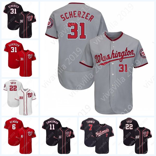 

150th Anniversary Patch Washington 31 Max Scherzer Juan Soto Anthony Rendon Ryan Zimmerman Trea Turner Bryce Harper Baseball Jersey