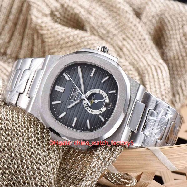

20 style watch 40.5mm nautilus 5726/1a-010 001 stainless steel calendar asia transparent mechanical automatic mens men's watches, Slivery;brown