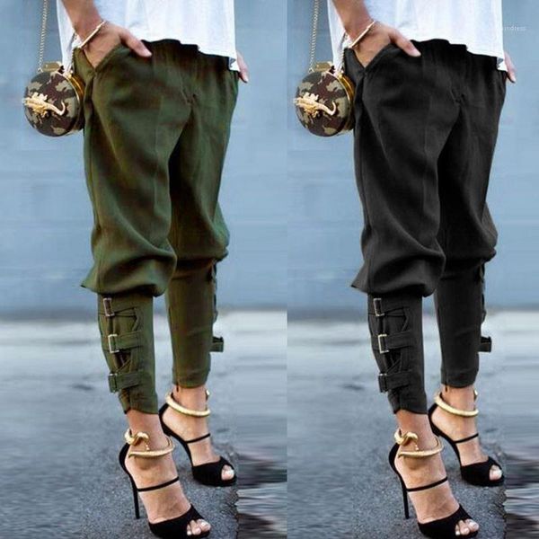 

waist bandage womens pencil pants elegant streetwear womens clothing solid color designer womens pants mid, Black;white