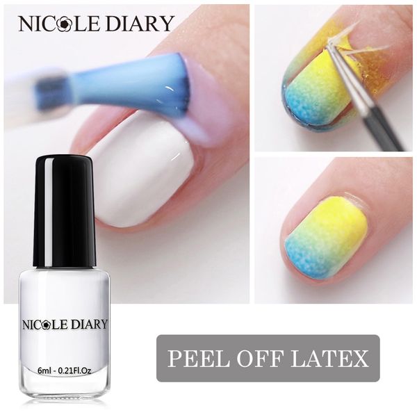 

nicole diary antiing peel off liquid tape with tweezer protective nail polish easy clean finger skin gel nail care tool, Red;pink