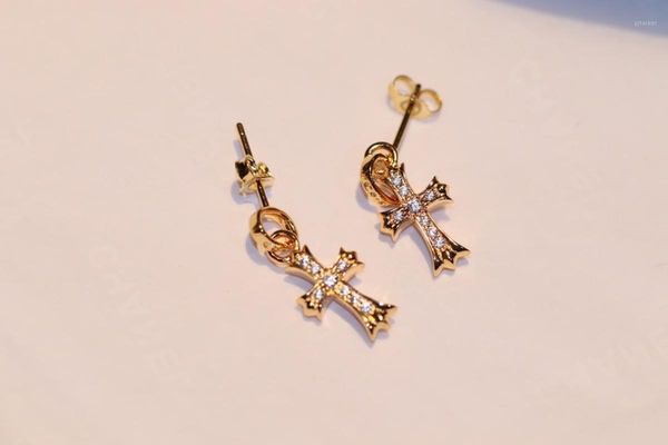 

dangle & chandelier cross earrings v gold jewelry 22k plating women high christmas party gift1, Silver
