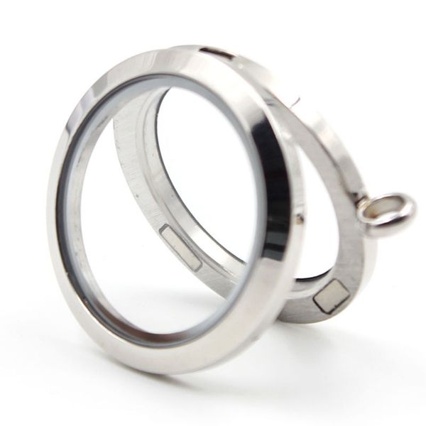 

10pcs/lot 30mm silver magnetic 316l stainless steel floating locket pendant