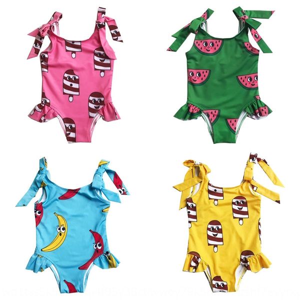

2020 children's ins middle and large children's cute full print sling swimsuit bow sling one-piece swimsuit, White;black