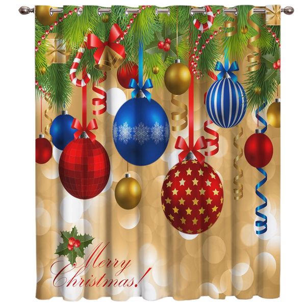 Compre Feliz Arbol De Navidad Decoracion De La Ventana Cortinas