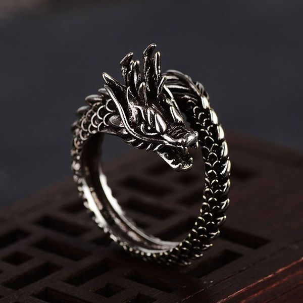

new design retro adjustable dragon ring for men personality fashion finger rings, Golden;silver