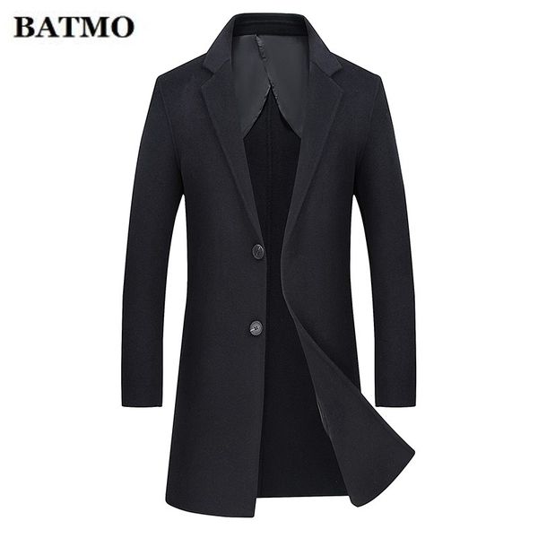 

men's wool & blends batmo 2021 winter arrival long coat,single-breasted double-sided trench coat men,size m-3xl., Black