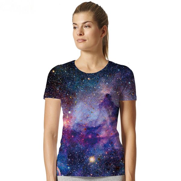 

women clothes tee shirt femme galaxy polyester shirt space universe 3d print hort womens brand hip hop tees cool hiphop clothes, White