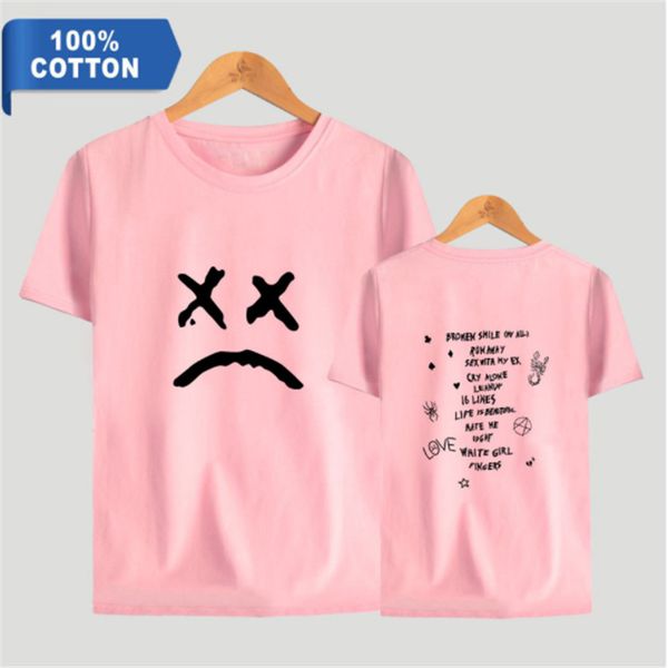 

хип-хоп lil peep streetwear singer характер печати футболка мужчины harajuku мода смешные tops swag рэппер поддержка t-shirt, White;black