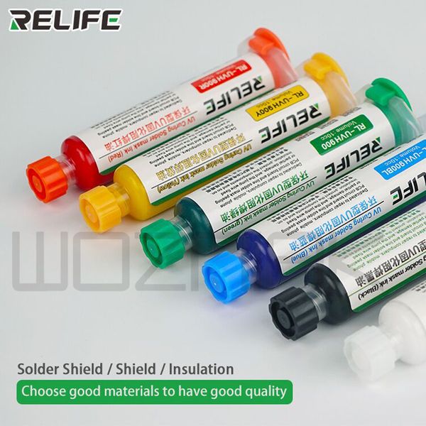 

relife uv light curing bga pcb solder mask ink black/blue/green/red/yellow/white welding oil paint prevent corrosive arcing