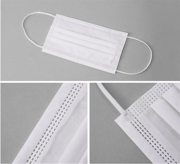 

face mask 3 layers white mask dustproof black/white/pink facial protective er masks anti dust earloop mouth mask