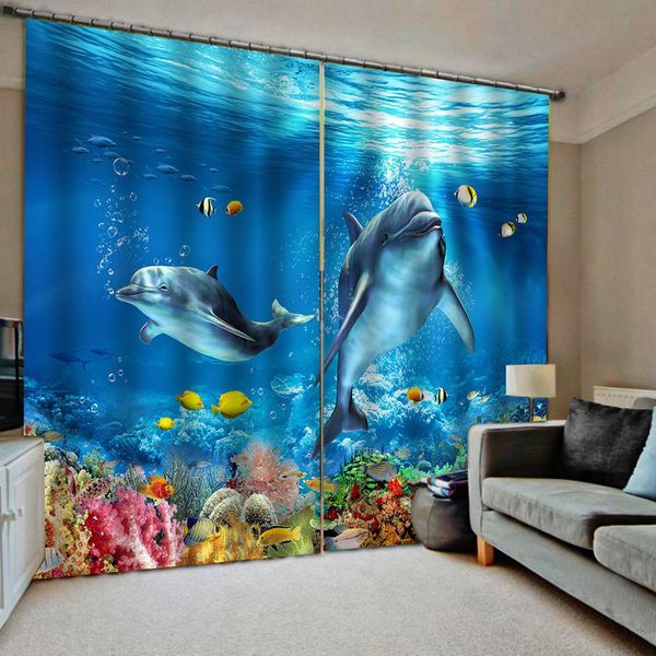 

curtain customize curtains for living room bedroom sea world dolphin p curtains 3d