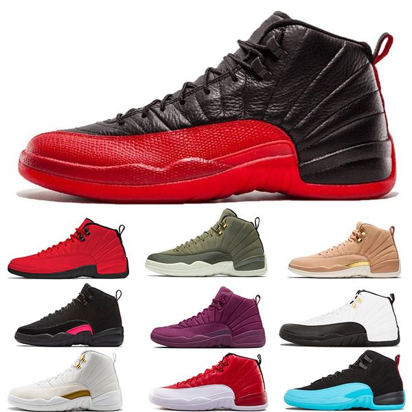 

new 12ss ovo white fiba cny playoff men basketball shoes 12s game royal french blue cherry dark grey taxi flu sneakers trainers