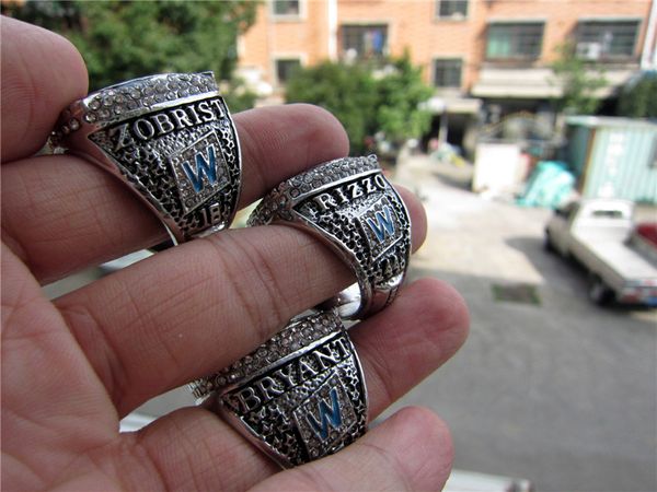 

3 шт. чикаго 2016 детеныши чемпионат мира по бейсболу кольцо набор риццо брайант зобрист сувенир мужчины вентилятор подарок 2019 оптовая про, Silver