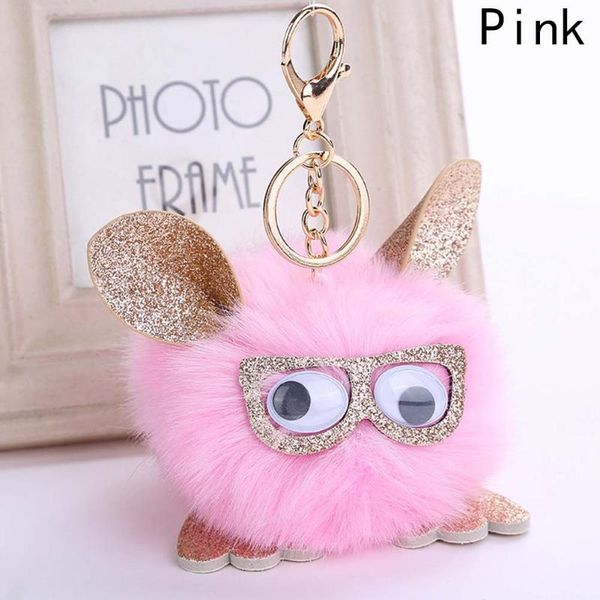 

lovely faux fur ball bag charms bag ornaments for women parts & accessories, Black