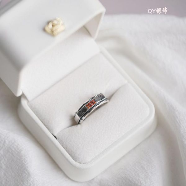 

tibetan silver resizable women rings s925 ladies letter rings 925 sterling silver for women adjustable be engaged, Golden;silver