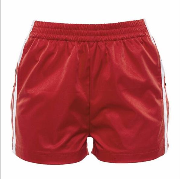 

new women's high waist four-button buckle open striped casual shorts, White;black