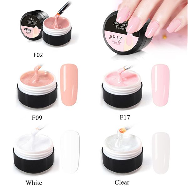 

builder gel nail polish 15ml pink clear white jelly camouflage extension french nail resin for ar, Red;pink