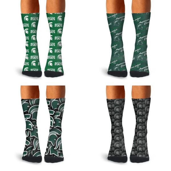 

человек штата мичиган спартанцы баскетбол логотип загрузка носки хлопок ретро casual soft fancy футбол черный серый зеленый, Black