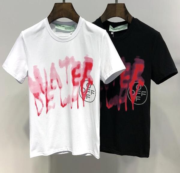 

2019 ummer popular t hirt off men 039 round collar hort leeve cotton jer ery white tee hirt men print ca ual top 6122