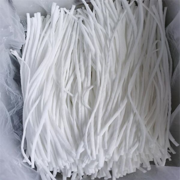 

100 pcs 3mm width elastic mask strap white earloop cord ear tie rope handmade string for mask sewing hanging ear mask strap