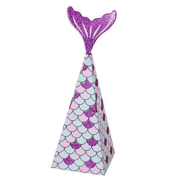

10-200pcs glitter mermaid tail candy gift boxes paper candy bags popcorn boxes mermaid theme sweets gift box kids birthday decor