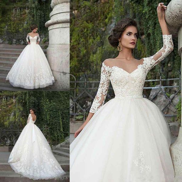 Vintage Arabic Princess Milla Nova Wedding Dresses Lace Turkey