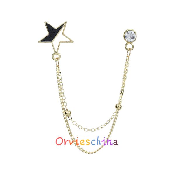 

2020 designer brooch pendant point star badge brooch men brooch tassel multi-layer chain collar clothing accessories jewelry