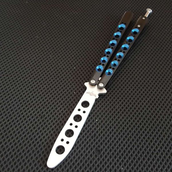 bm42 canal blueblack balisong borboleta treinador faca de treinamento não afiada Artesanato Coleção de artes marciais knvies jilt Faca de balanço livre