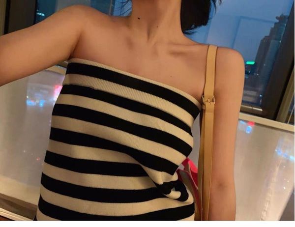 

2020 summer women striped wool knitted vest tank ladies casual camis ddxgz2, White