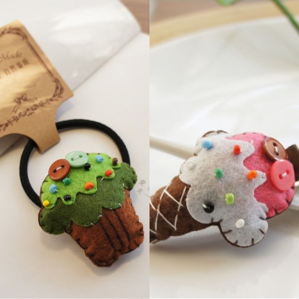 

super cute cake ice cream cake ice cream children's hairpin children's hairpin hair accessories, Slivery;white