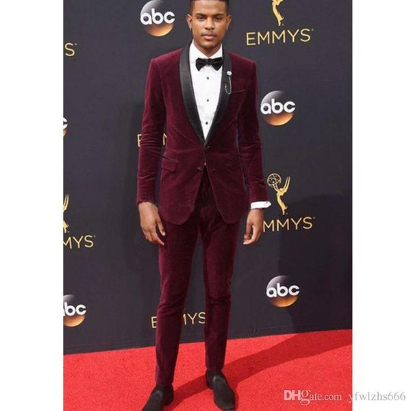 

deep red wedding tuxedos slim fit suits for men groomsmen suit two pieces prom formal suits (jacket+pants+tie) 086, Black;gray