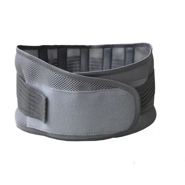 

thin breathable mesh lumbar support steel plate protection belt sw, Black;gray