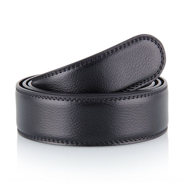 

men's second layer leather 3.5 genuine leather men's belt automatic buckle headless cattle belt strip, Black;brown